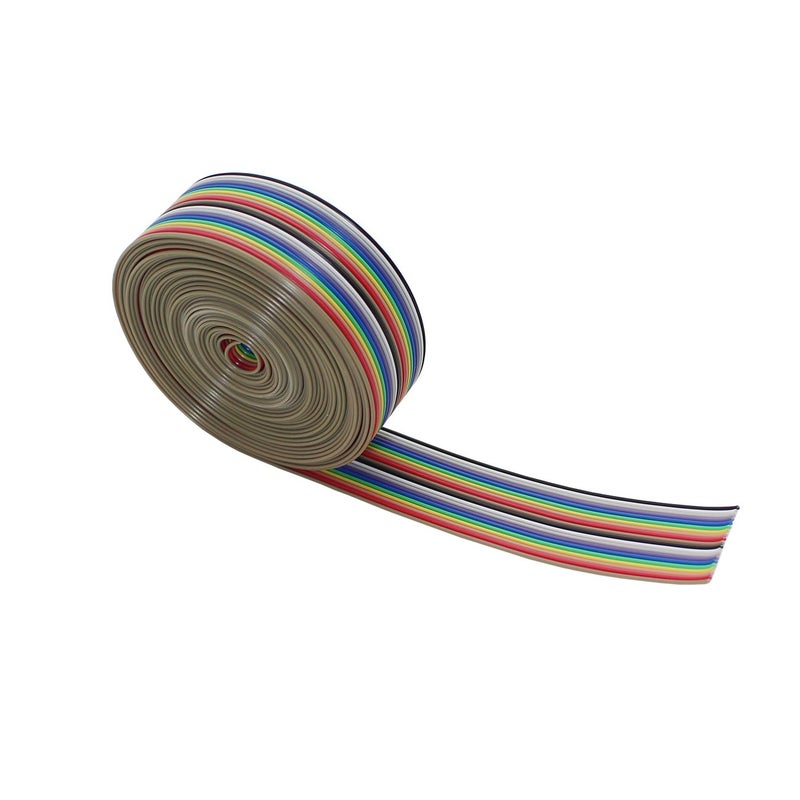 Raogoodcx 16ft/5m 20 Wire Rainbow Color Flat Ribbon IDC Wire Cable - Image 2